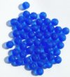 50 8mm Transparent Matte Sapphire Round Glass Beads
